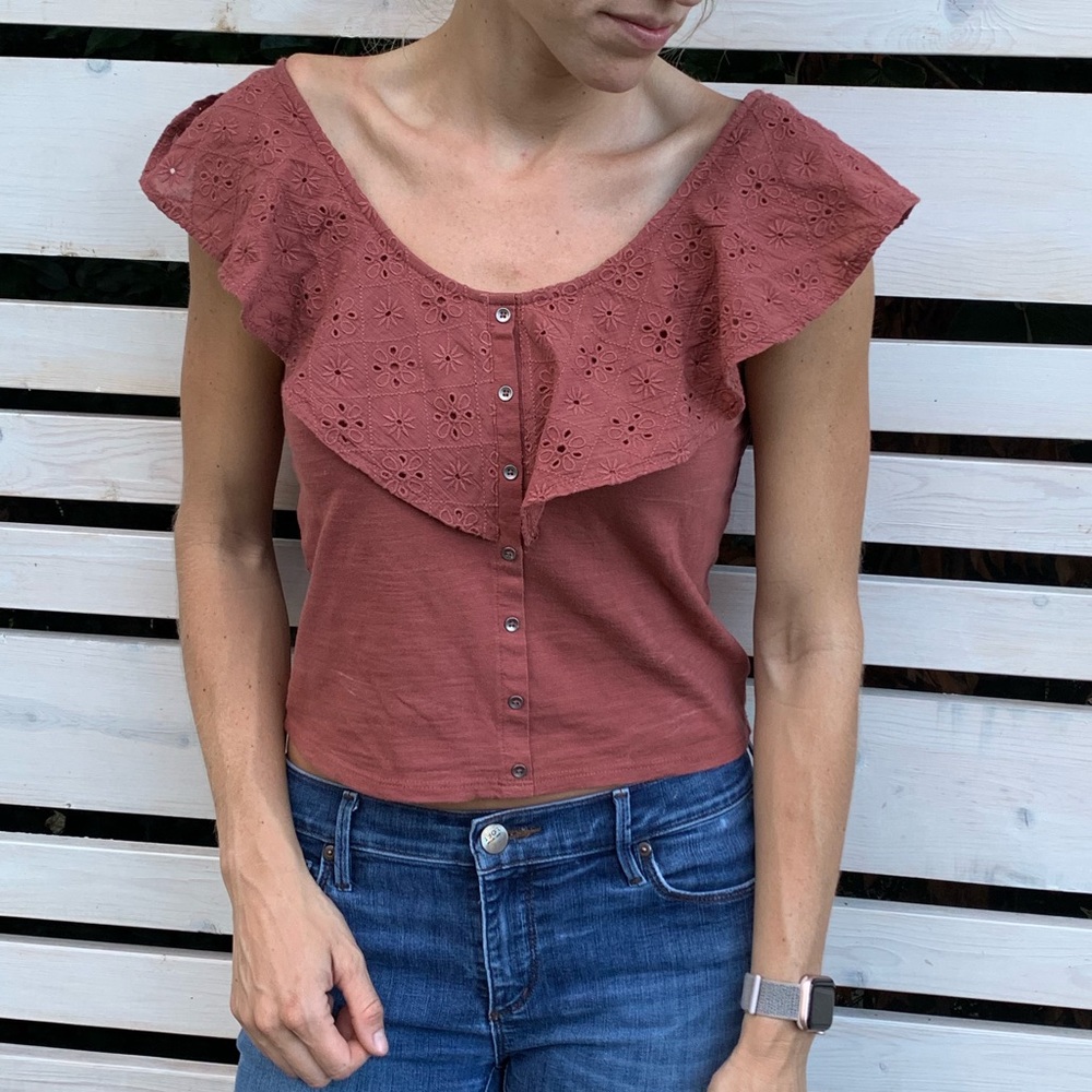 American Eagle dark blush blouse - size small